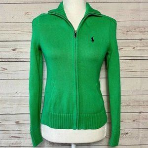 Ralph Lauren Sport Knit Zip Up Sweater Green XS